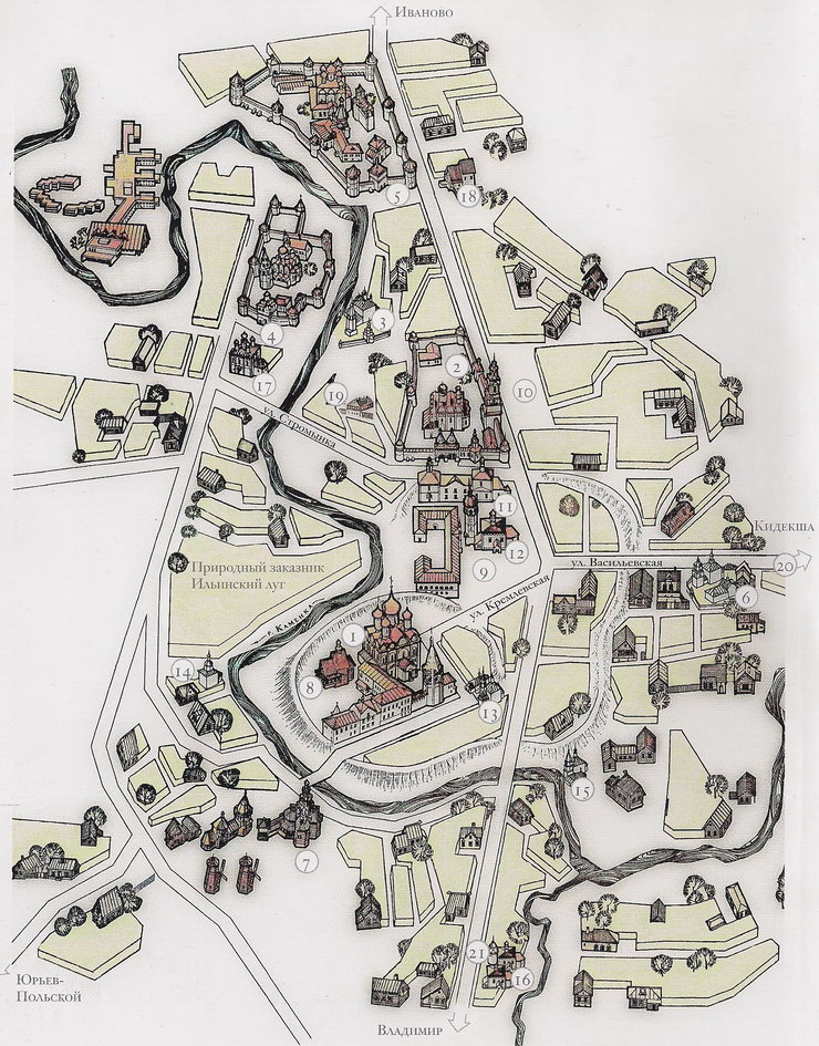Туристическая карта центра Суздаля