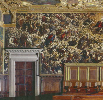 Гигантское полотно «Рай» работы Якопо Тинторетто в Зале Большого Совета Дворца Дожей