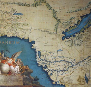 Старая карта Аравии, Египта, Палестины, Сирии, Киликии и Кипра в Гербовом зале Дворца Дожей