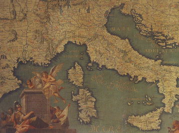 Старая карта Италии, Греции и Малой Азии в Гербовом зале Дворца Дожей