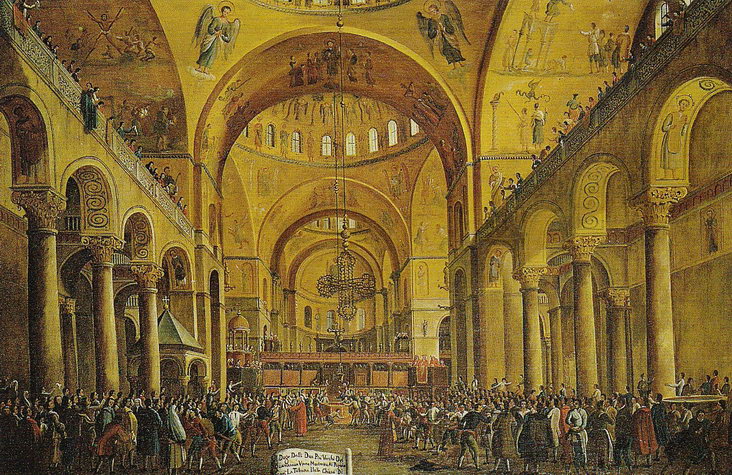 «Представление вновь избранного дожа в соборе Сан-Марко» Габриэль Белла, XVIII век