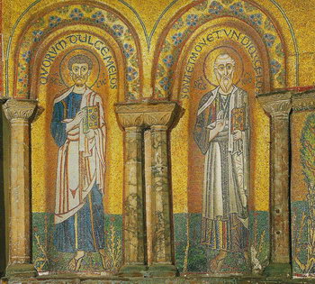 Мозаики ниш главного портала нартекса собора Сан-Марко. Святые евангелисты Лука и Иоанн.