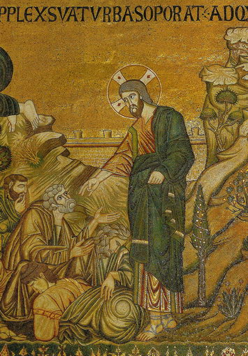 Мозаика «Моление в Гефсиманском саду» на южной стороне купола Сошествия Святого Духа