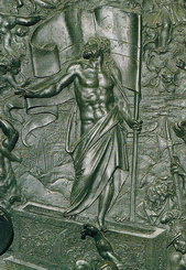 Барельеф «Вознесение Иисуса» на двери сакрестии собора Сан-Марко