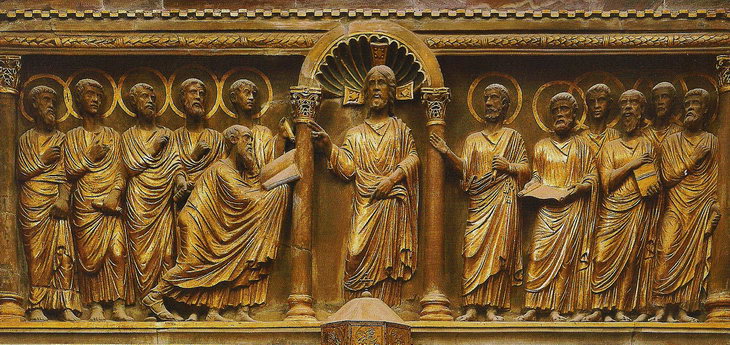 Позолоченный барельеф «Толкование законов», XIII в., Сокровищница собора Сан-Марко