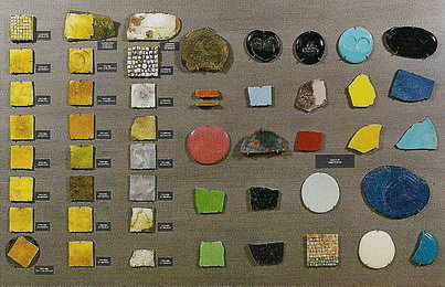 Образцы цветной смальты и золотого листа в Музее Сан-Марко