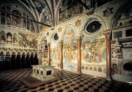 Интерьер и фрески капеллы Святого Якова в соборе Святого Антония в Падуе