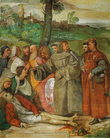 Фреска Тициана «Святой Антоний сращивает ногу юноше» в Сколетте Сан-Антонио