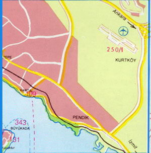 Карта Стамбула - Северные окраины Стамбула, Исламбей, Эйюп, Верховья Золотого Рога