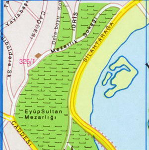 Карта Стамбула - Эйюп, Верховья Золотого Рога, Сютлюдже
