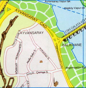Карта Стамбула - Айвансарай, Эдирнекапы, Карагюмрюк, Байрампаша, Фатих