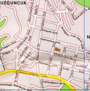 Карта Стамбула - пролив Босфор, азиатский берег Стамбула, Кузгунджук, Наккаштепе