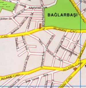 Карта Стамбула - азиатские районы Стамбула, Багларбашы, Наккаштепе, Алтунизаде