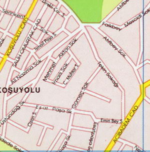 Карта Стамбула - азиатские районы Стамбула, Зейнеп Камил, Кошуйолу