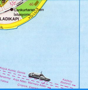 Карта Стамбула - Султанахмет, Чемберлиташ, побережье Мраморного моря, Приморское шоссе