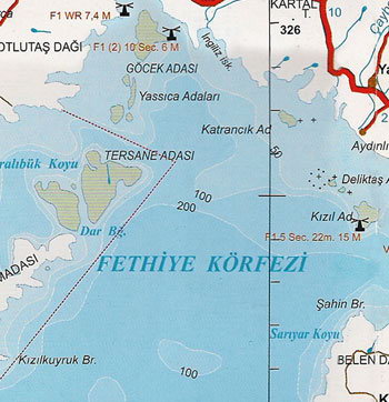Карта Ликийского побережья Турции - 