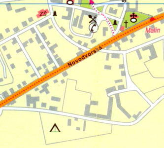 Карта Кутна Гора - Северо-восточные окраины города Кутна Гора, Седлец, ж/д вокзал Кутна Горы