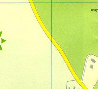 Карта Кутна Гора - Западные окраины города Кутна Гора, район Хлоушка, улица Чешска