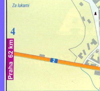 Карта Кутна Гора - Западные окрестности города Кутна Гора, предместье Пржитоки