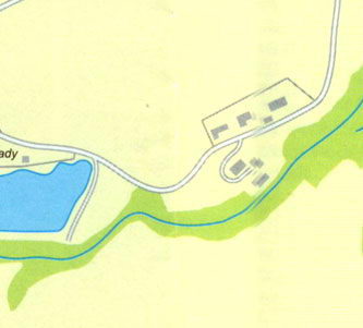 Карта Кутна Гора - Юго-западные окрестности города Кутна Гора, речка Биланка