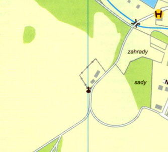 Карта Кутна Гора - Южные окраины города Кутна Гора, улица Таборска