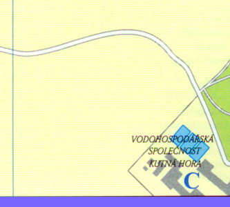 Карта Кутна Гора - Юго-западные окрестности города Кутна Гора