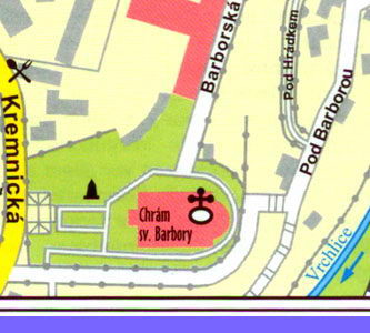 Карта Кутна Гора - Центр города Кутна Гора подробно