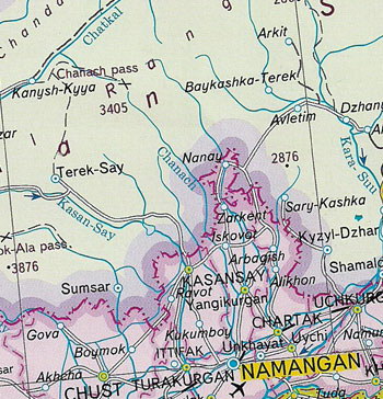 Карта наманганской области