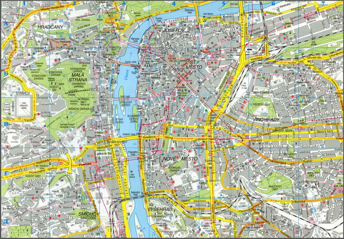 Карта города Прага