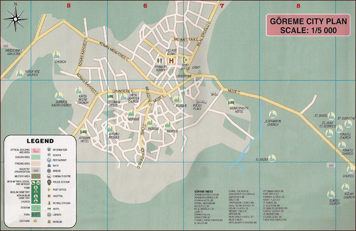 Карта города Гёреме