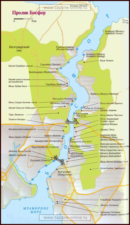 Карта пролива Босфор