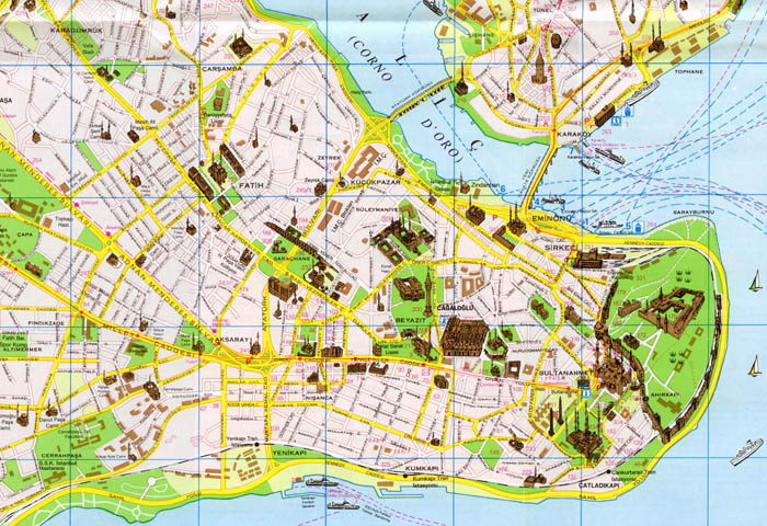 Карта центра Стамбула