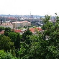 Панорама на Прагу, Мала Страну, Влтаву и Карлов мост