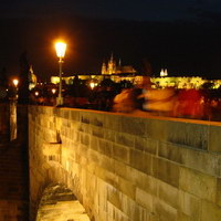 Ночной вид на Пражский Град с Карлова моста